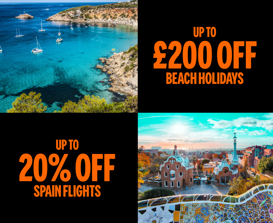 UP TO £200 OFF BEACH HOLIDAYS | UP TO 20% OFF SPAIN FLIGHTS