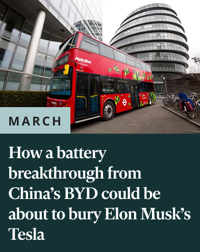 How a battery breakthrough from China's BYD could be about to bury Elon Musk's Tesla