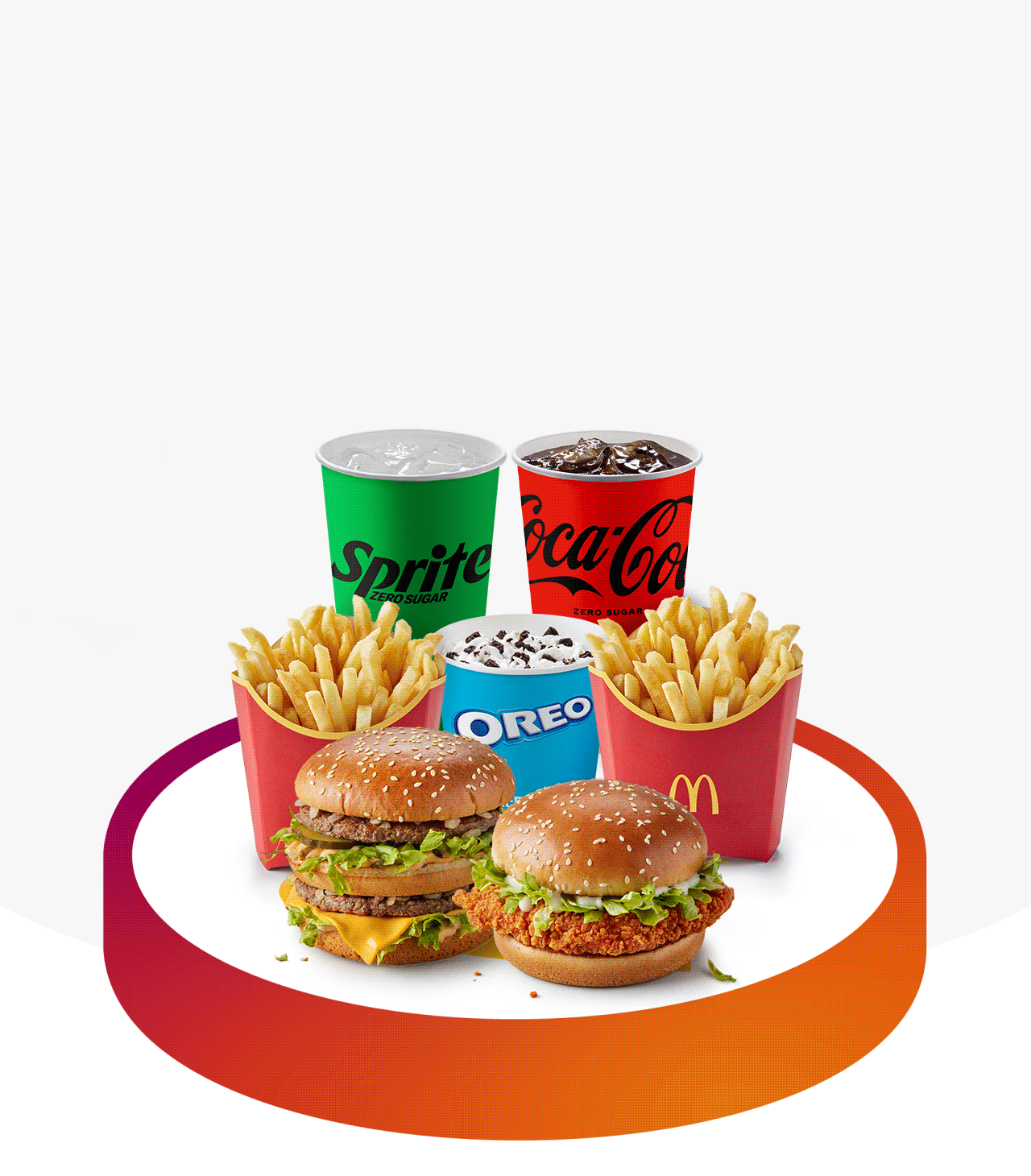 A selection of food & drink from McDonald's. Bold text reads 'MyMcDonald's Rewards. Get 20% off. Minimum Spend applies'.