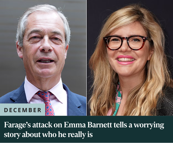 Farage's attack on Emma Barnett tells a worrying story about who he really is