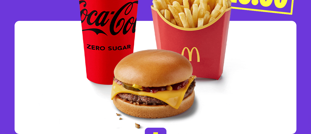 Get a Mayo Chicken or Cheeseburger, Medium Fries, and a Medium Drink