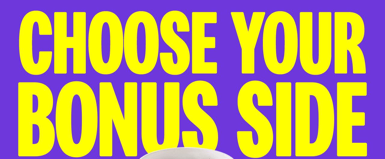 Big, bold text reads 'Choose your bonus side'.