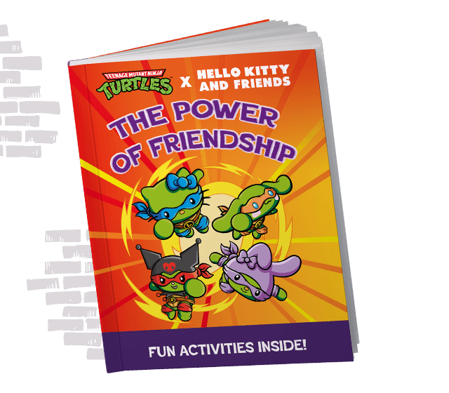 The Teenage Mutant Ninja Turtles x Hello Kitty and Friends activity book.