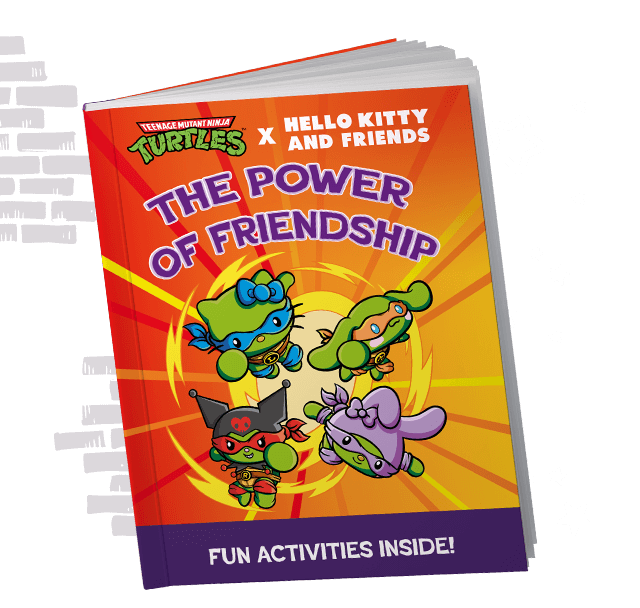 The Teenage Mutant Ninja Turtles x Hello Kitty and Friends activity book.