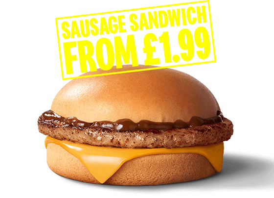 Sausage sandwich from £1.99.
