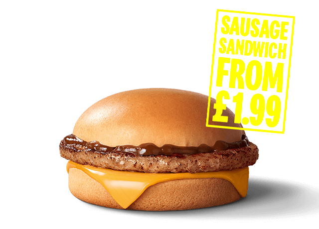 Sausage sandwich from £1.99.