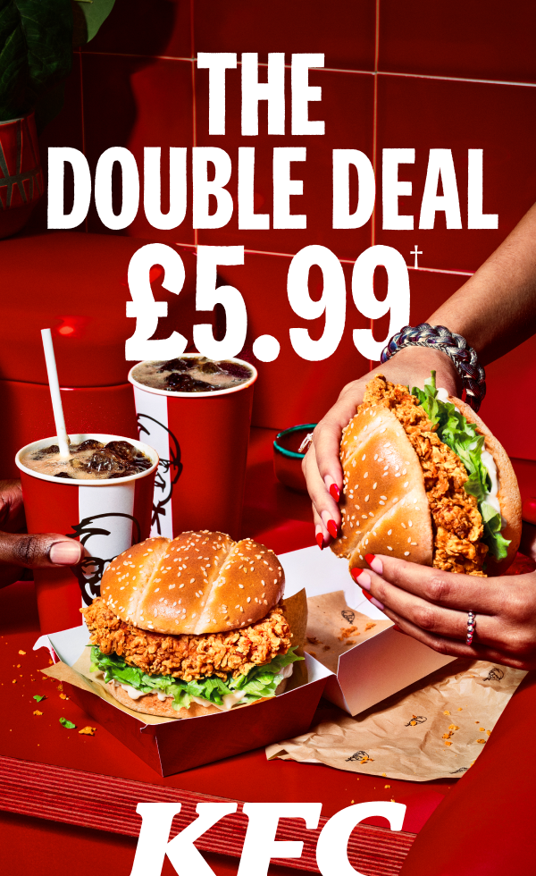 Bag 2 iconic Fillet Burgers and 2 drinks for only £5.99 