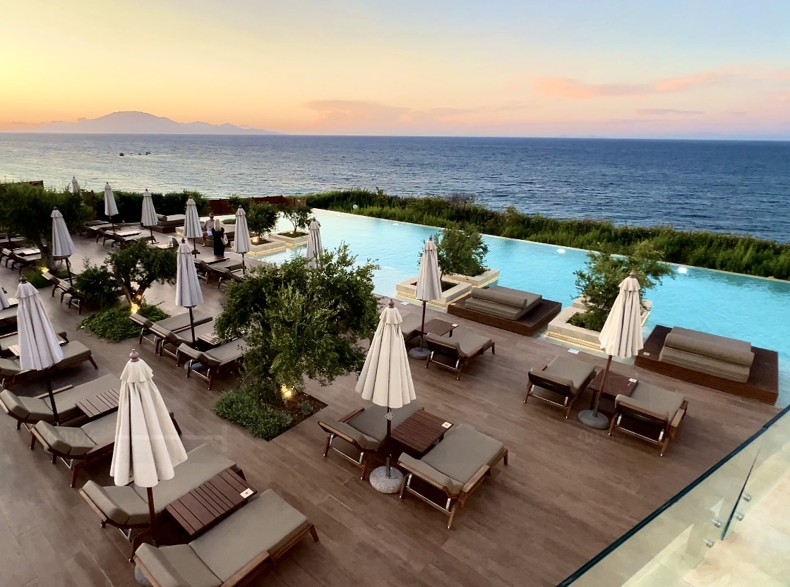 The clifftop Lesante Cape with sunset views of Kefalonia