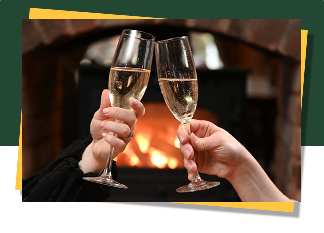 Raising a glass of fizz