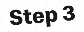 Bold text reads 'Step 3'.