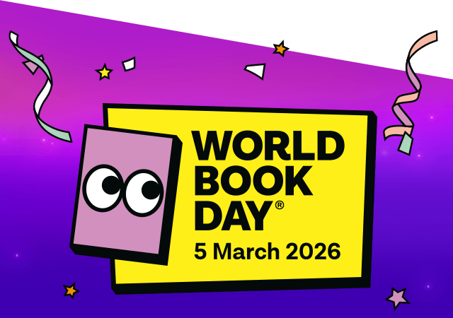 Decorative banner, headline bold text reads 'World book day 5 March 2026'