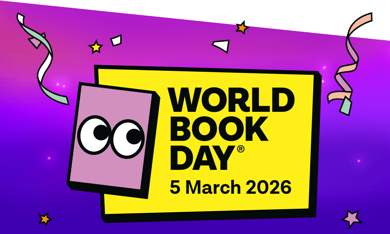 Decorative banner, headline bold text reads 'World book day 5 March 2026'