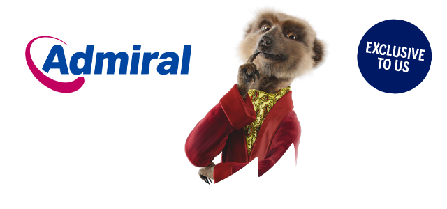 Image of Aleksandr thinking with next to the Admiral logo