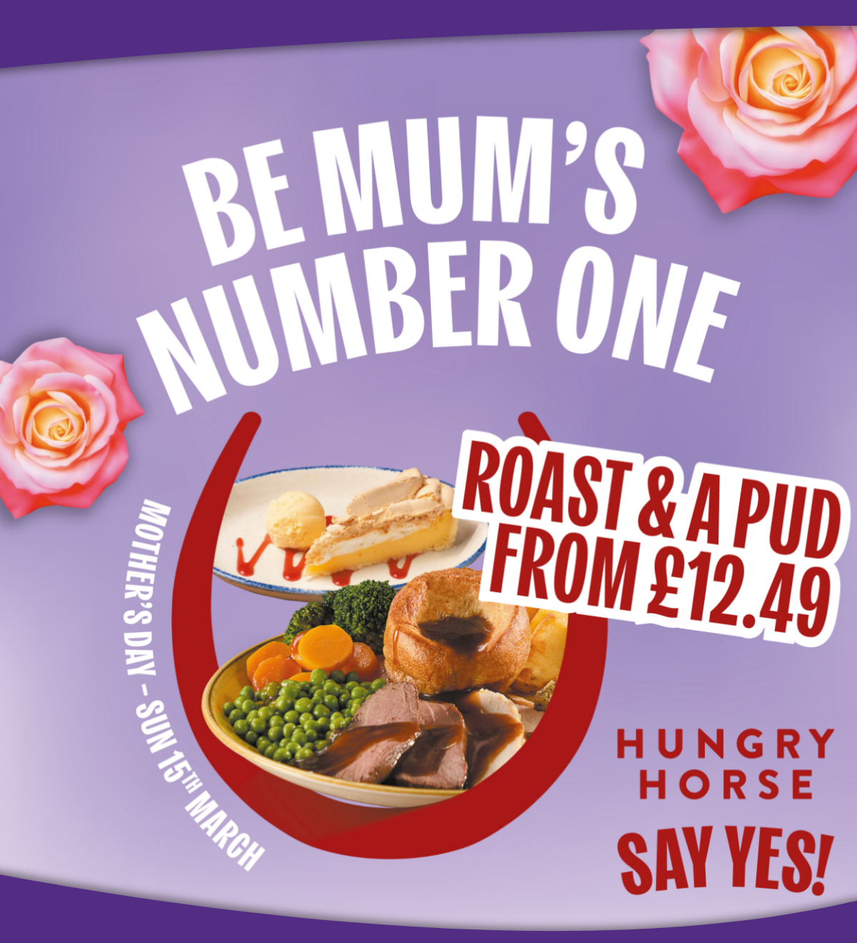 Mother's Day Sunday 15th March Roast & A Pud £12.49