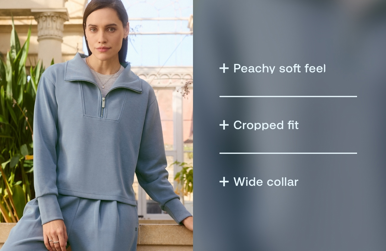 Peachy soft feel | Cropped fit | Wide collar