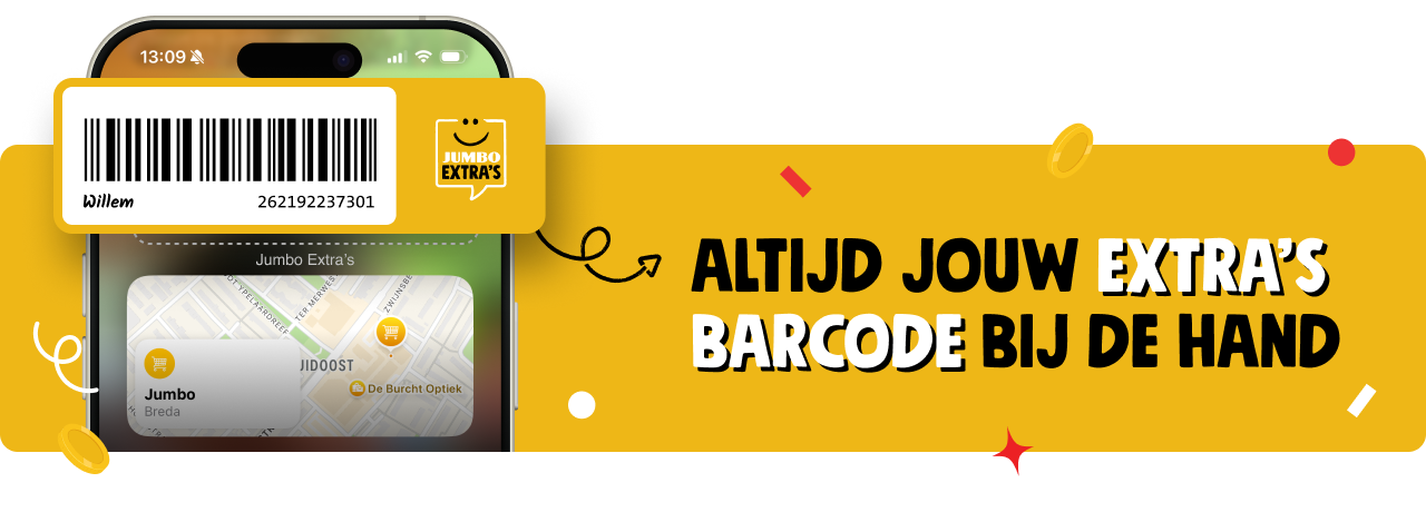 Altijd jouw extra's barcode bij de hand