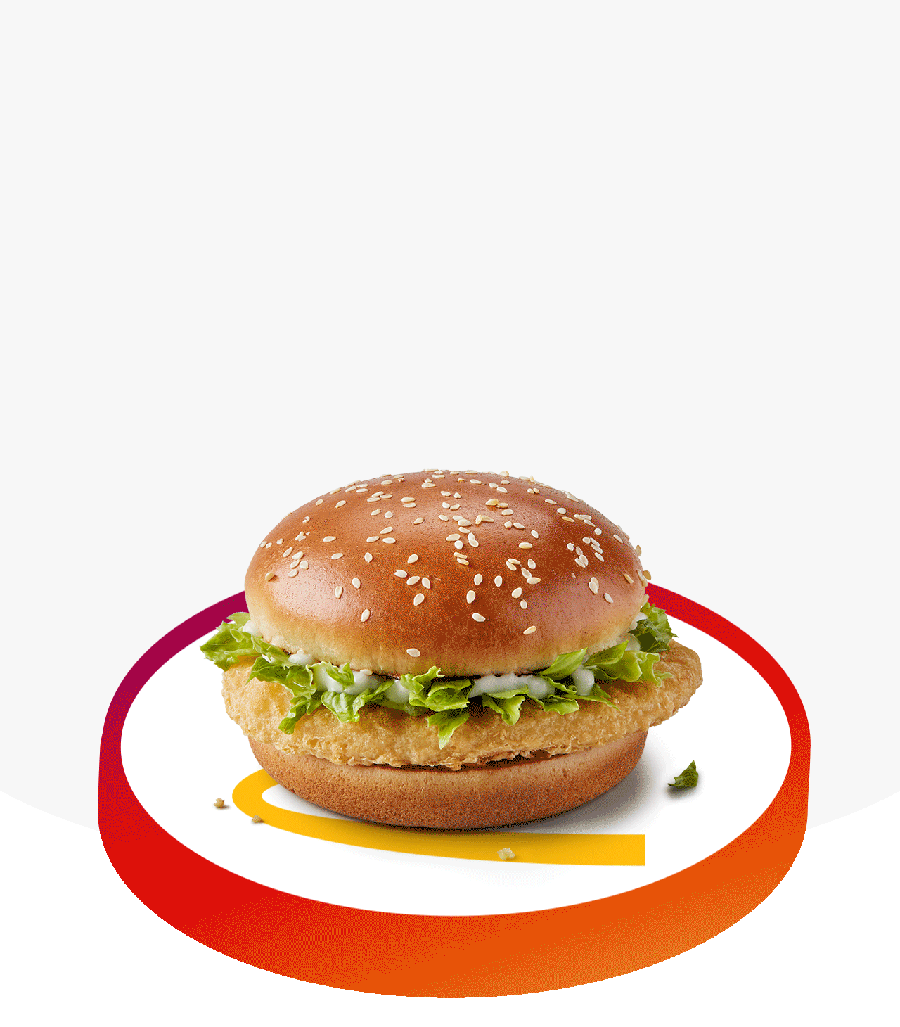 Picture of a McChicken® Sandwich, bold text reads 'Tomorrow's exclusive deal £1.29 McChicken® Sandwich'