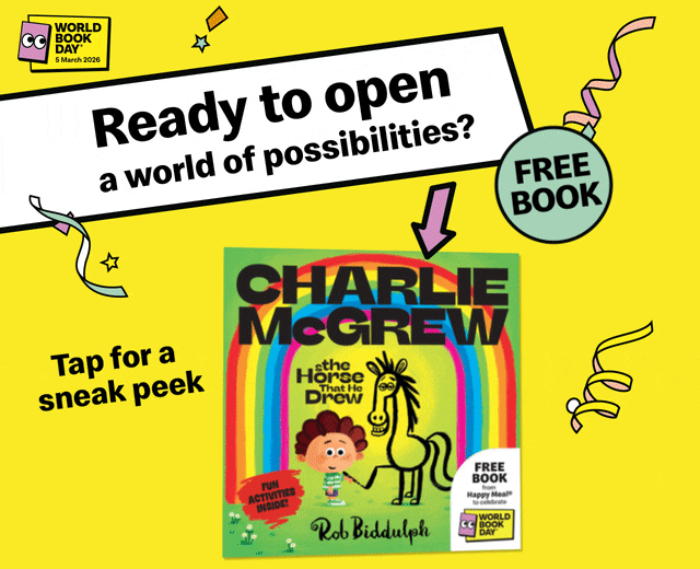 The book opens and flicks through a few pages, giving a quick glimpse of what's inside.