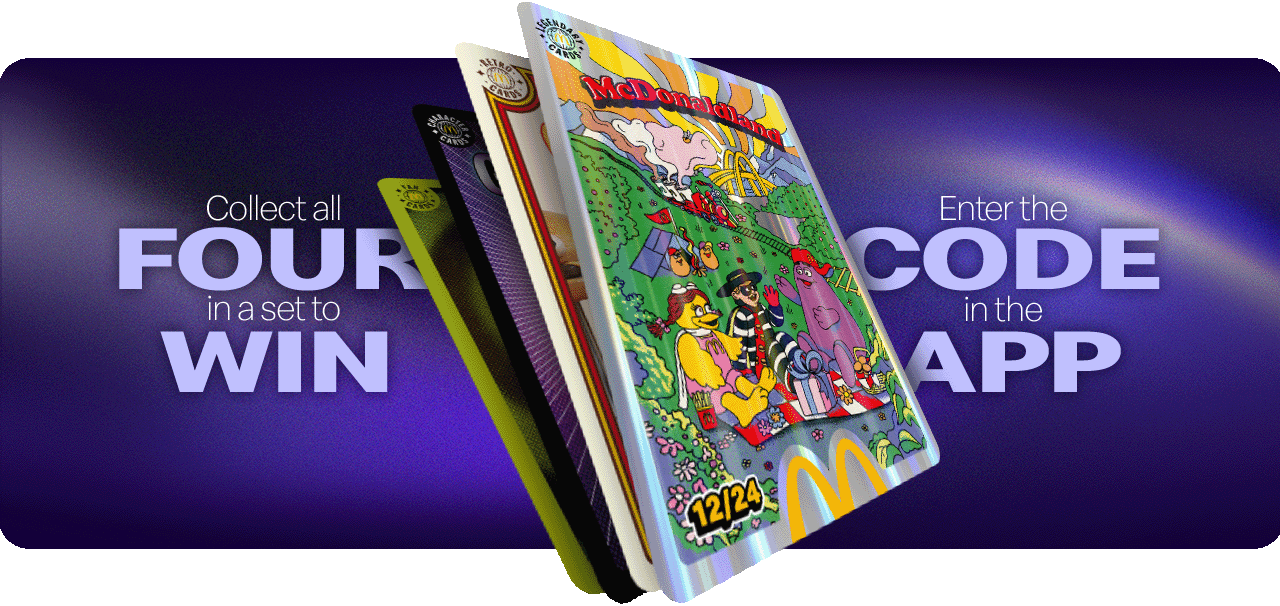 Collect all four in a set to win. Enter the code in the app.