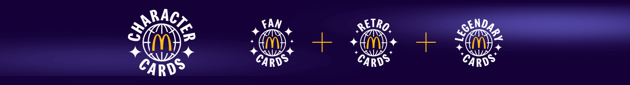 There are four types of cards: Character Cards, Fan Cards, Retro Cards, and Legendary Cards.