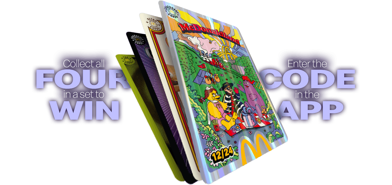 Collect all four in a set to win. Enter the code in the app.