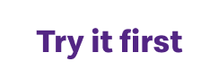 Button, text reads 'Try it first'