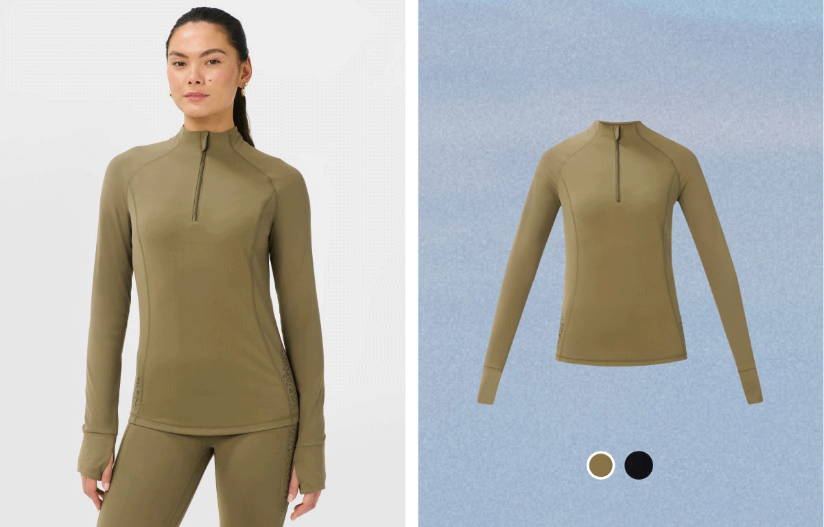 ULTIMATE STUDIO PILATES GRIPPER HALF ZIP