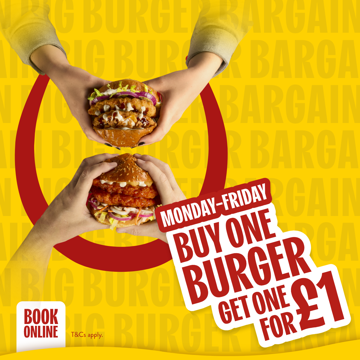 Burgers for £1 Monday – Friday