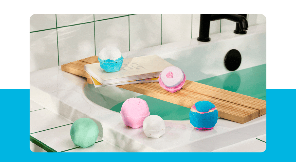 GIF: A selection of Lush Bath Bombs dissolving in water