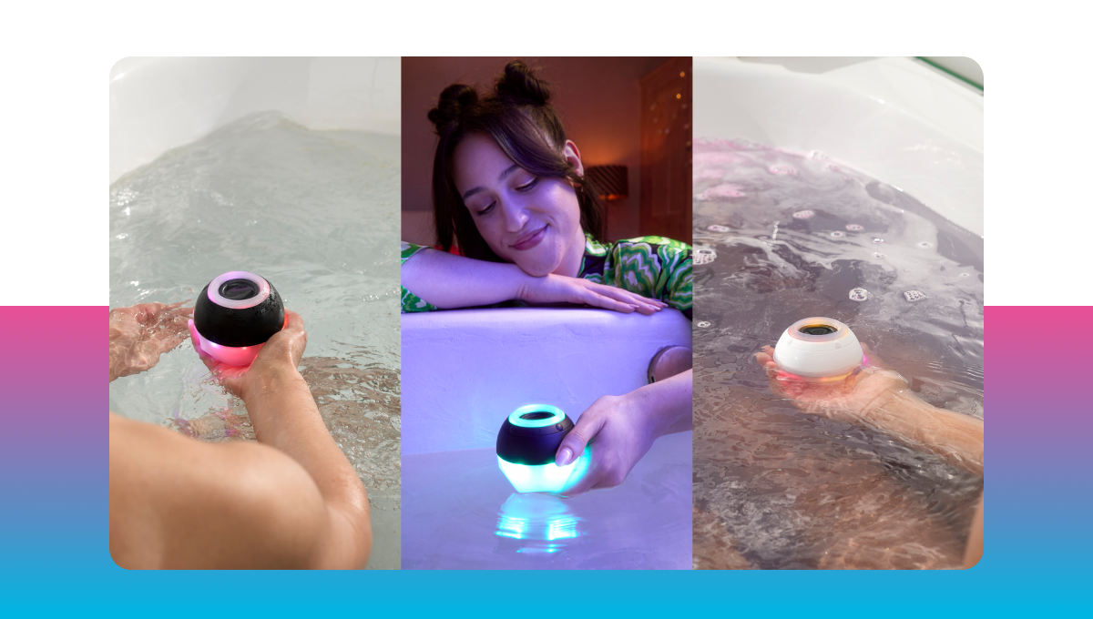 A digital bath bot swimming in a bath tube