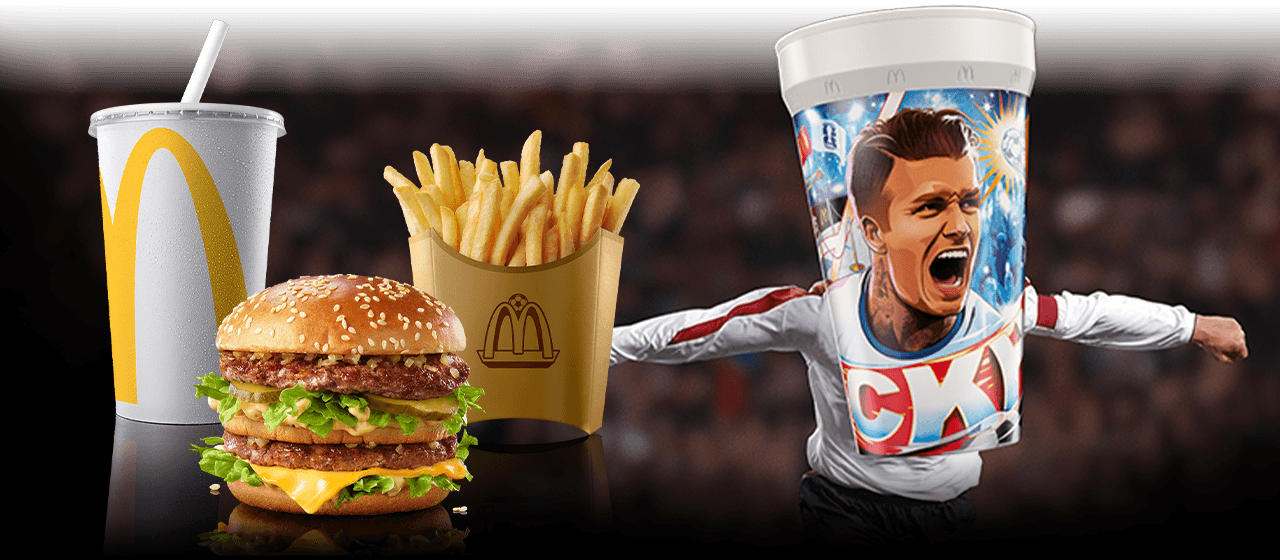 The FIFA World Cup Meal featuring a David Beckham cup