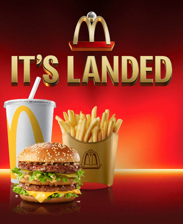 The FIFA World Cup Meal. Large, gold text on the image reads 'It's landed'.