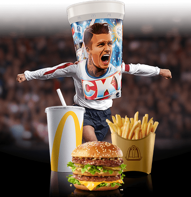 The FIFA World Cup Meal featuring a David Beckham cup
