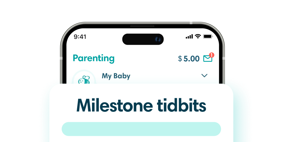 A section of a screen in the Pampers Rewards app, highlighting “Milestone tidbits”.