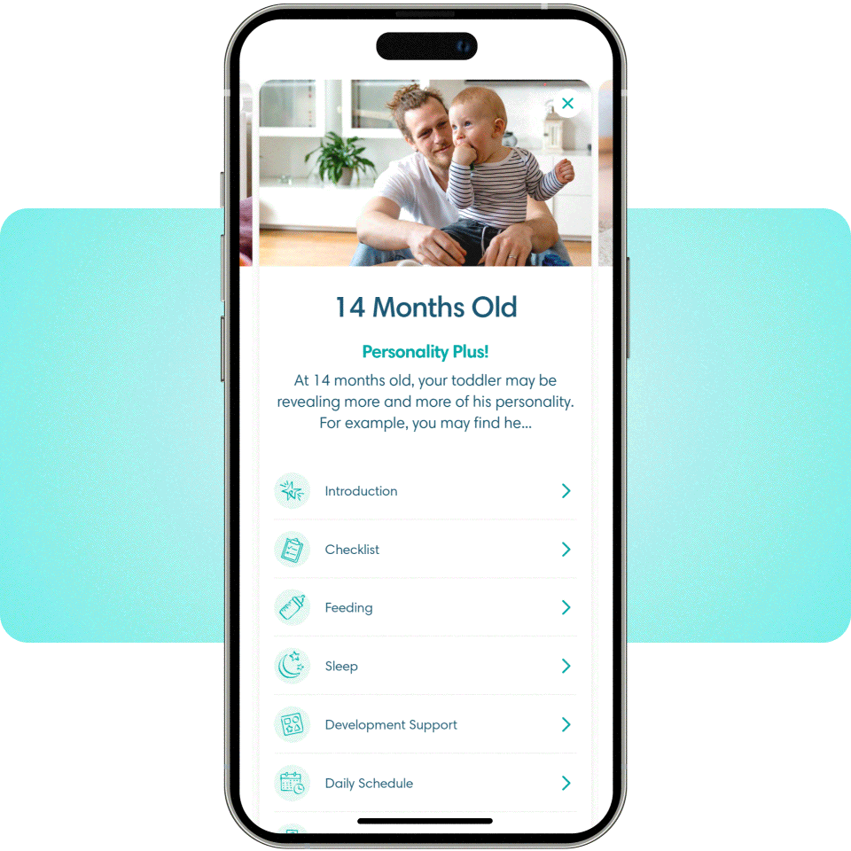 Various Pampers Rewards app screens shift, each showcasing a different stage of baby development.
