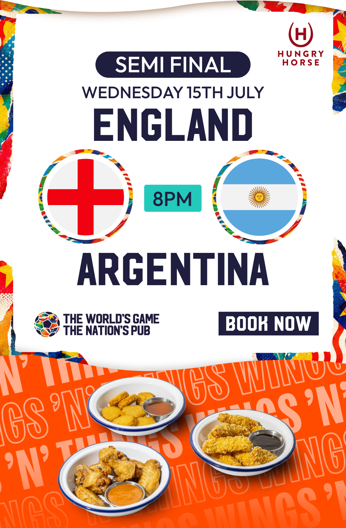England vs Argentina, Wednesday 15th 8pm