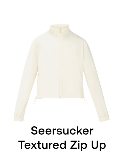 Seersucker Textured Zip Up