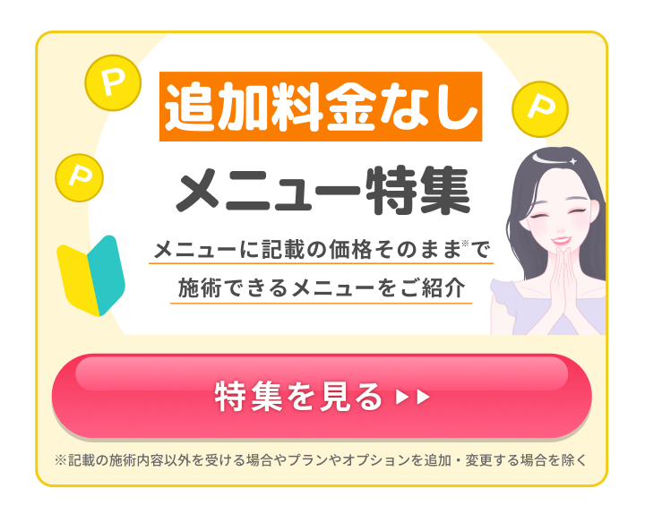 追加料金なし メニュー特集