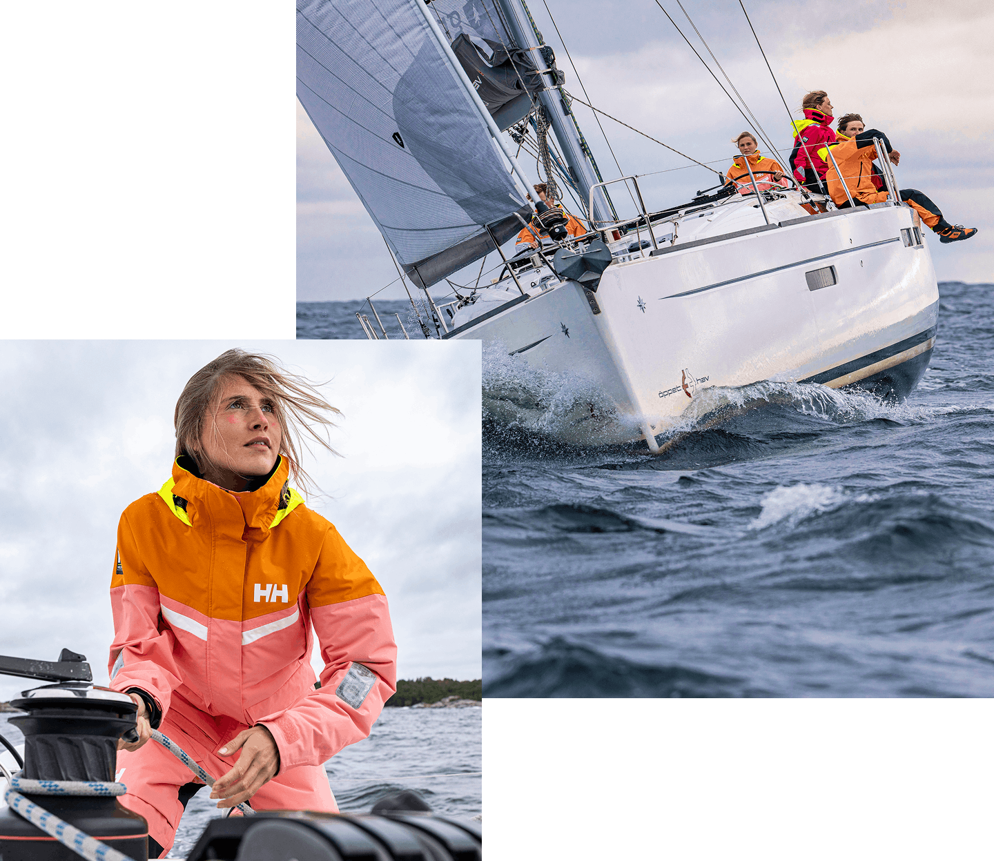 People sailing in Helly Hansen gear