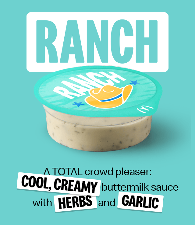 The Ranch dip. Text on the image reads 'A TOTAL crowd pleaser: cool, creamy buttermilk sauce with herbs and garlic'.