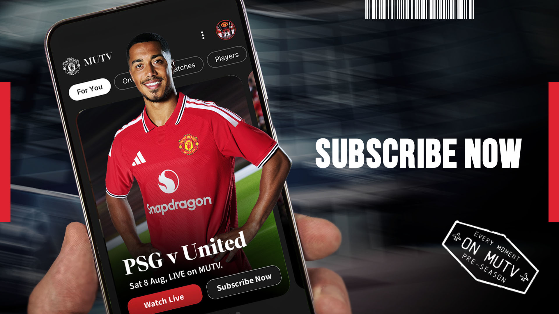 Subscribe to watch live on MUTV