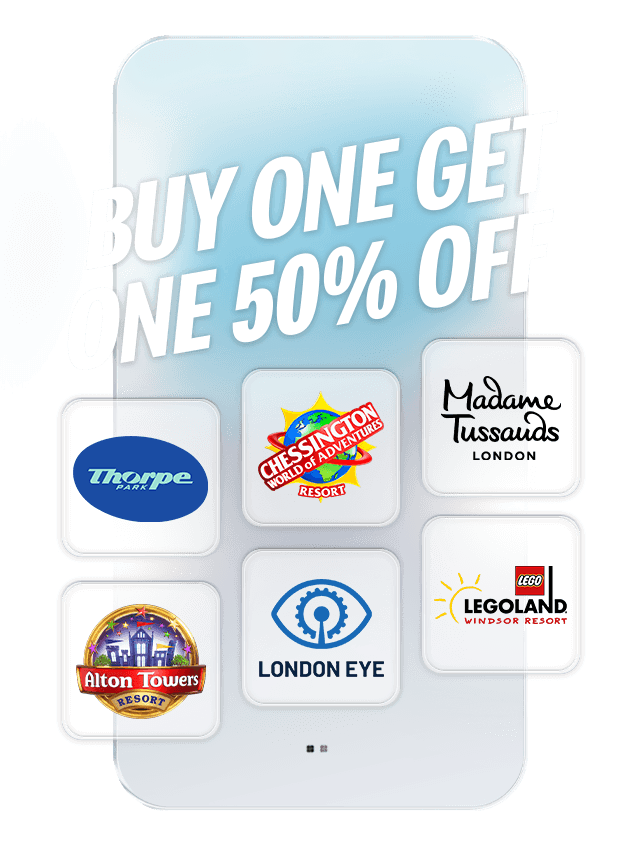 Text on the image reads 'Buy one get one 50% off'
