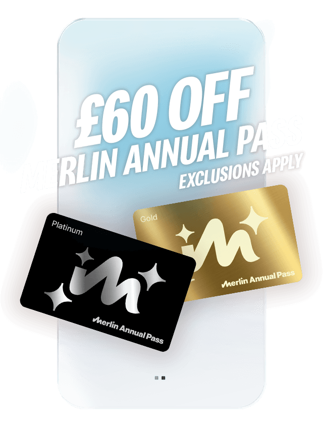 Text on the image reads '&pound;60 off Merlin Annual Pass. Exclusions apply'