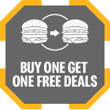 Text reads 'Buy one get one free deals'