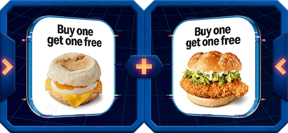 Buy one get one free selected McMuffin or McCrispy
