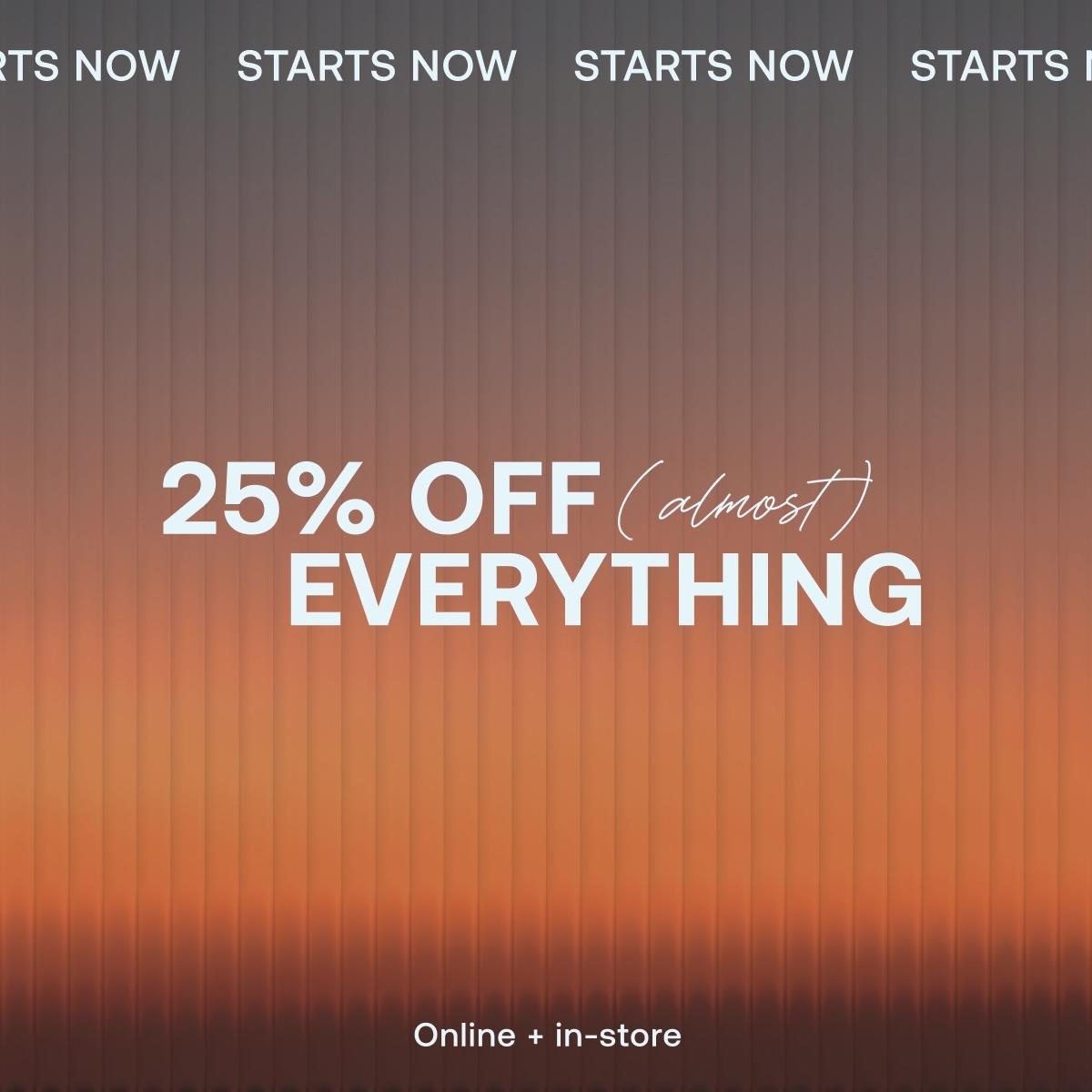 25% OFF (almost) EVERYTHING