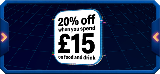 20% off when you spend &pound;15 on food and drink