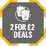 Text reads '2 for &pound;2 deals'