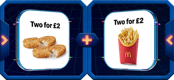 2 for &pound;2: Hash Browns or Large Fries