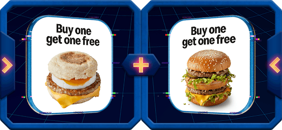 Buy one get one free selected McMuffin or Big Mac